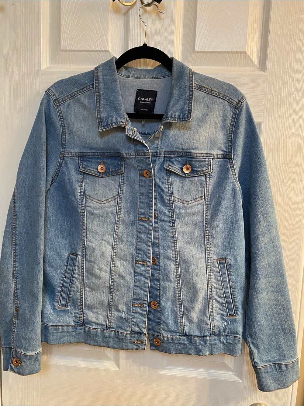 Cavalini Light Blue Denim Jean Jacket with Button Front